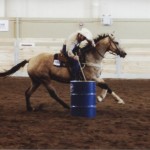 Jeff Damphouse and Born to Gamble doing the Canadian Flag Race. Jeff & Born to Gamble